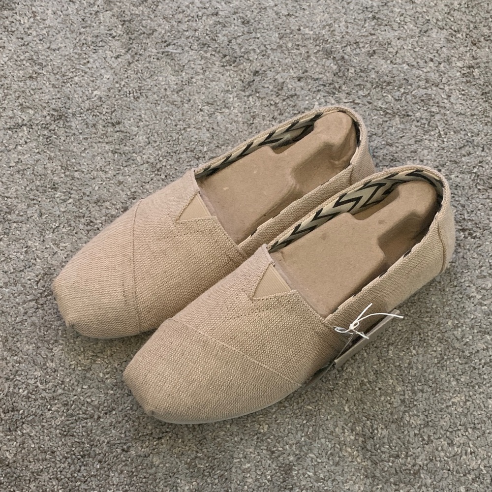 Toms Earthwise Beige Canvas Slip-Ons